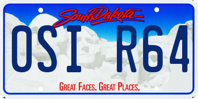 SD license plate 0SIR64