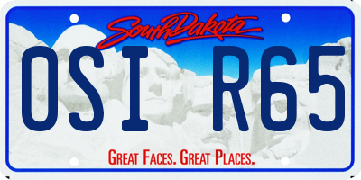 SD license plate 0SIR65