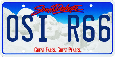 SD license plate 0SIR66