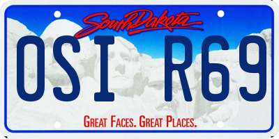 SD license plate 0SIR69