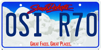 SD license plate 0SIR70