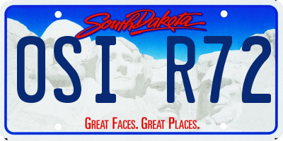 SD license plate 0SIR72
