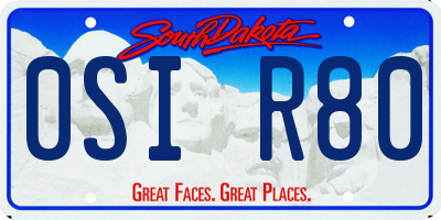 SD license plate 0SIR80