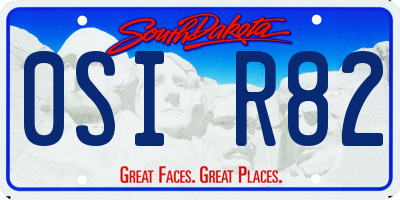 SD license plate 0SIR82