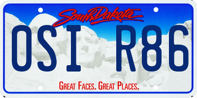 SD license plate 0SIR86