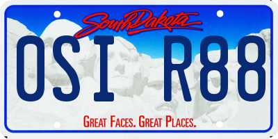 SD license plate 0SIR88