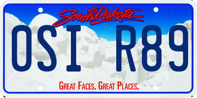 SD license plate 0SIR89