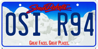 SD license plate 0SIR94