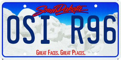 SD license plate 0SIR96