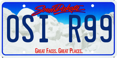 SD license plate 0SIR99