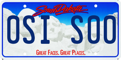 SD license plate 0SIS00