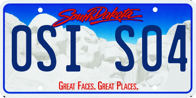 SD license plate 0SIS04