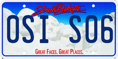 SD license plate 0SIS06