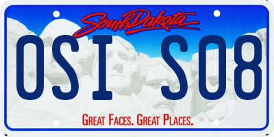SD license plate 0SIS08