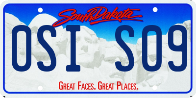 SD license plate 0SIS09