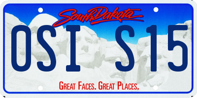 SD license plate 0SIS15