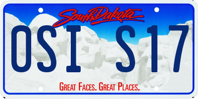 SD license plate 0SIS17