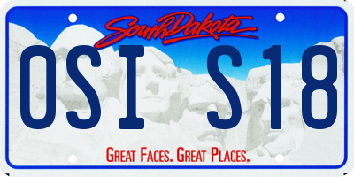 SD license plate 0SIS18
