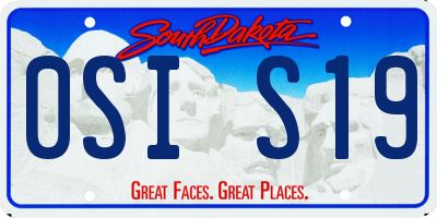 SD license plate 0SIS19