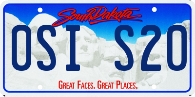 SD license plate 0SIS20