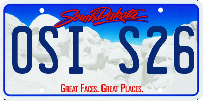 SD license plate 0SIS26