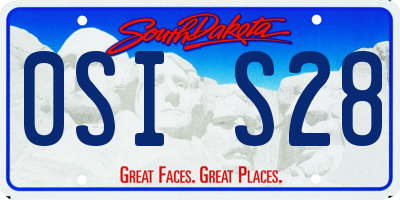 SD license plate 0SIS28