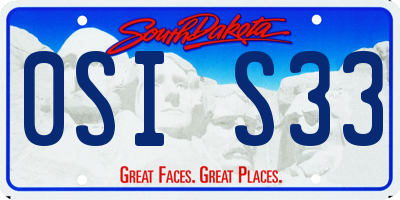 SD license plate 0SIS33
