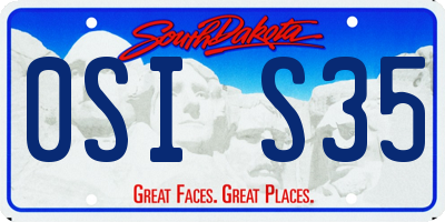 SD license plate 0SIS35