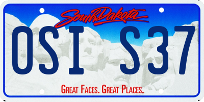 SD license plate 0SIS37