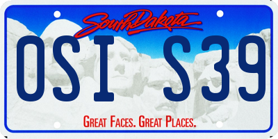SD license plate 0SIS39