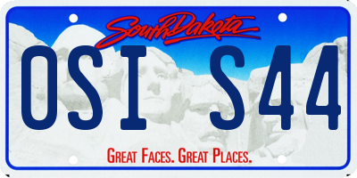 SD license plate 0SIS44
