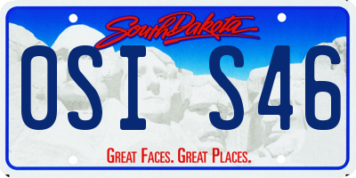 SD license plate 0SIS46