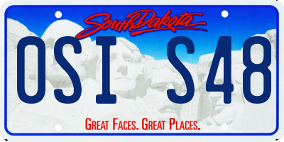 SD license plate 0SIS48