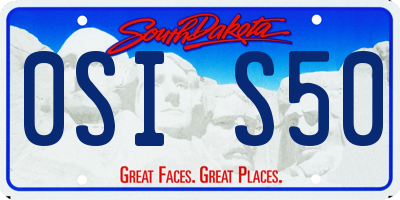 SD license plate 0SIS50