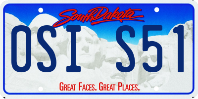SD license plate 0SIS51