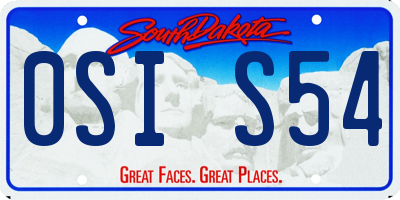 SD license plate 0SIS54