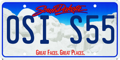 SD license plate 0SIS55