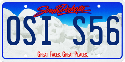 SD license plate 0SIS56