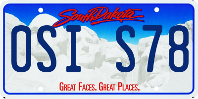SD license plate 0SIS78