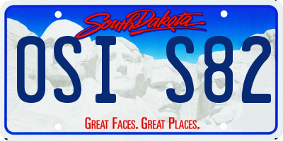SD license plate 0SIS82