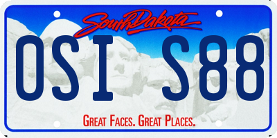 SD license plate 0SIS88