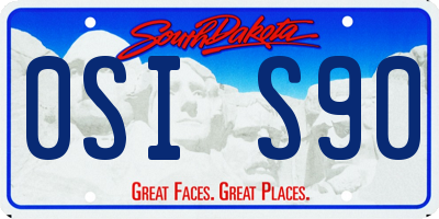 SD license plate 0SIS90