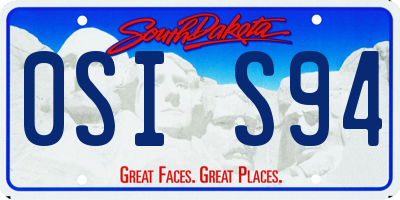 SD license plate 0SIS94