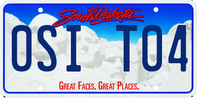 SD license plate 0SIT04