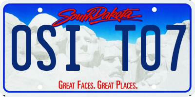 SD license plate 0SIT07