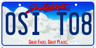 SD license plate 0SIT08