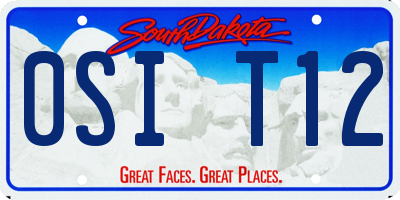 SD license plate 0SIT12
