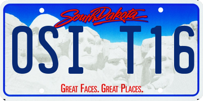 SD license plate 0SIT16