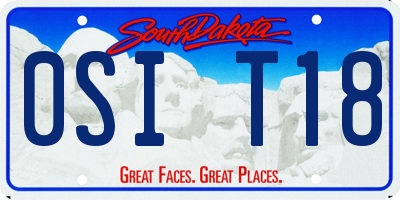 SD license plate 0SIT18