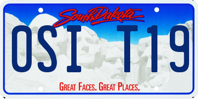 SD license plate 0SIT19